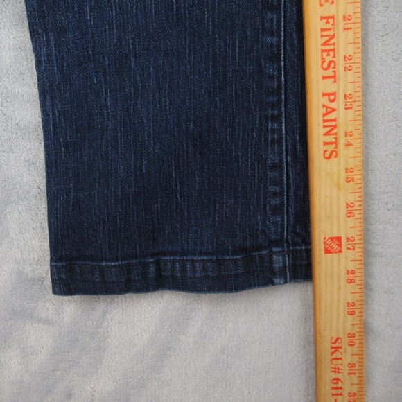 Banana Republic Urban Wide Leg Jeans Womens 08S Blue Dark Wash Low Rise Flare - Picture 8 of 14
